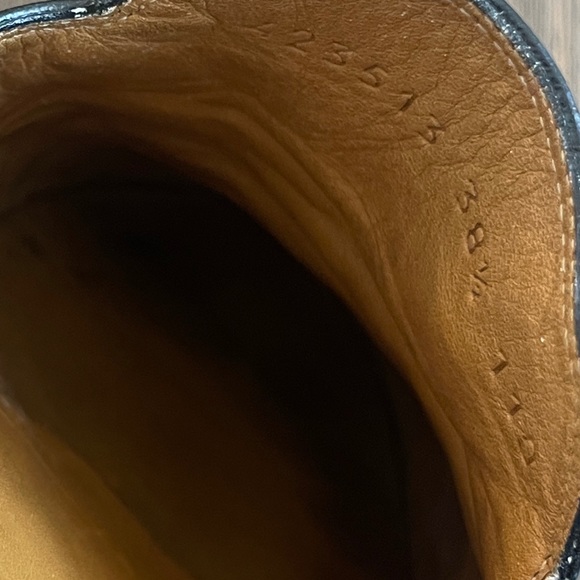 Authentic GUCCI PRINCETOWN LEATHER SLIPPER slides mules black gold 38.5 loafers - Picture 9 of 16